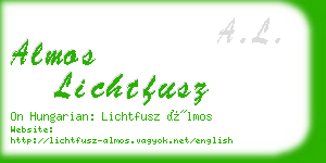 almos lichtfusz business card